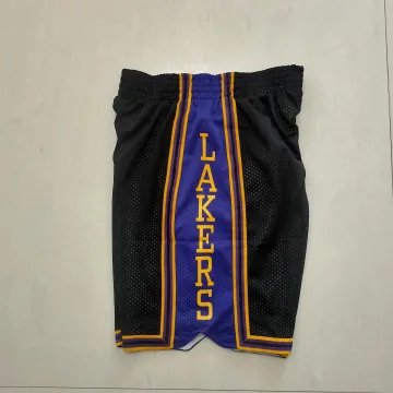 Los Angeles Lakers Throwback Black Basketball Shorts