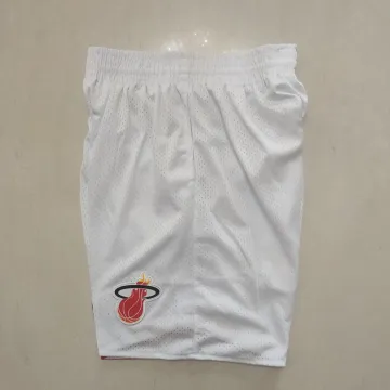 Miami Heat Throwback Pocket White Basketball Shorts