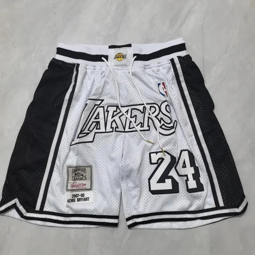 Los Angeles Lakers Throwback Pocket White Basketball Shorts