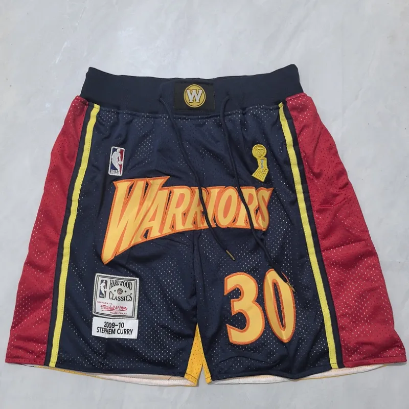 Golden State Warriors Throwback Pocket Navy Basketball Shorts