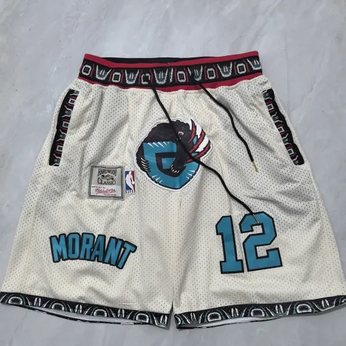 Memphis Grizzlies Throwback Pocket Cream Basketball Shorts