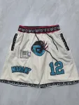 Memphis Grizzlies Throwback Pocket Cream Basketball Shorts Memphis Grizzlies Throwback Pocket Cream Basketball Shorts