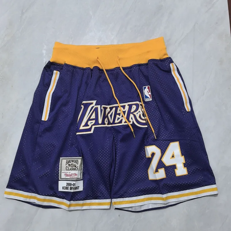 Los Angeles Lakers Throwback Pocket Purple Basketball Shorts