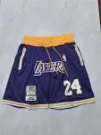 Los Angeles Lakers Throwback Pocket Purple Basketball Shorts Los Angeles Lakers Throwback Pocket Purple Basketball Shorts