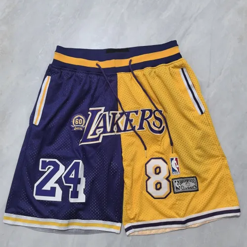 Los Angeles Lakers Throwback Pocket Split Color Basketball Shorts