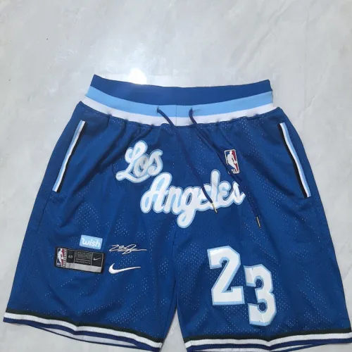 Los Angeles Lakers Throwback Pocket Blue Basketball Shorts