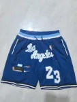 Los Angeles Lakers Throwback Pocket Blue Basketball Shorts Los Angeles Lakers Throwback Pocket Blue Basketball Shorts