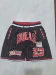 Chicago Bulls Throwback Pocket Black Red Stripe Basketball Shorts Chicago Bulls Throwback Pocket Black Red Stripe Basketball Shorts