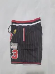 Chicago Bulls Throwback Pocket Black Red Stripe Basketball Shorts