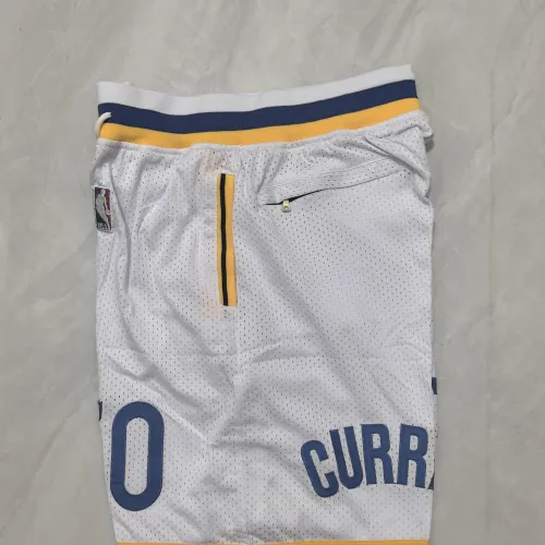 Golden State Warriors Throwback Pocket White Basketball Shorts