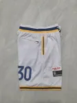 Golden State Warriors Throwback Pocket White Basketball Shorts