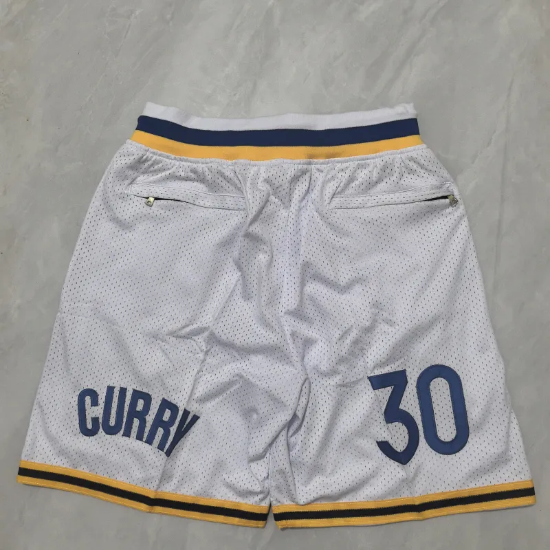 Golden State Warriors Throwback Pocket White Basketball Shorts