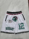 Memphis Grizzlies Throwback Pocket White Basketball Shorts