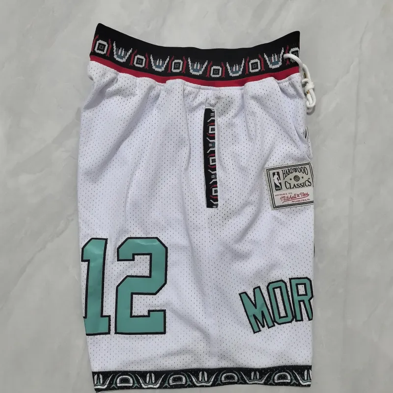 Memphis Grizzlies Throwback Pocket White Basketball Shorts