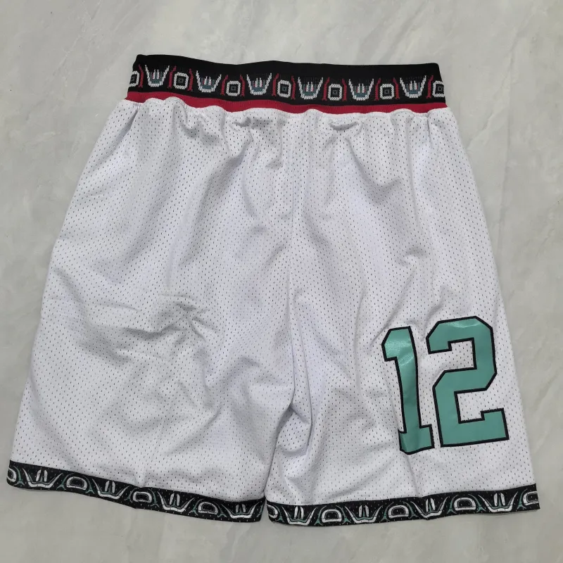 Memphis Grizzlies Throwback Pocket White Basketball Shorts