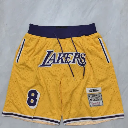 Short de basket jaune « Throwback » des Lakers de Los Angeles, format poche