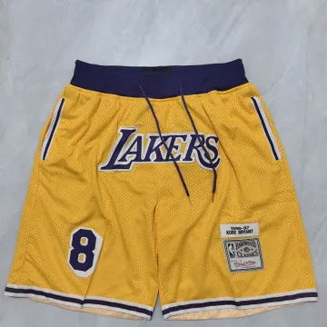 Los Angeles Lakers Throwback Pocket Yellow Basketball Shorts