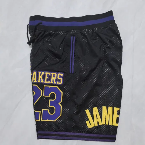 Pantaloncini da basket neri "Throwback" dei Los Angeles Lakers, modello da tasca