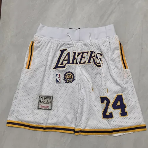 Los Angeles Lakers Throwback Pocket White Basketball Shorts