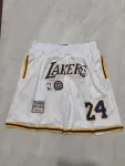 Los Angeles Lakers Throwback Pocket White Basketball Shorts Los Angeles Lakers Throwback Pocket White Basketball Shorts