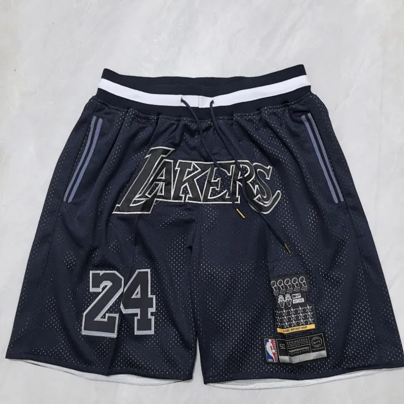 Los Angeles Lakers Throwback Pocket Navy Basketball Shorts