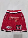 Short de basket-ball rouge « Throwback » des Chicago Bulls, format poche Chicago Bulls Throwback Pocket Red Basketball Shorts