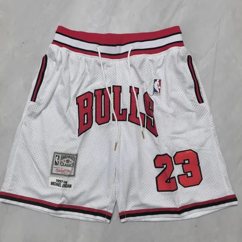 Short de basket-ball blanc « Throwback » des Chicago Bulls, format poche