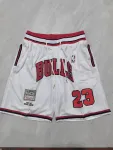 Chicago Bulls Throwback Pocket White Basketball Shorts Chicago Bulls Throwback Pocket White Basketball Shorts