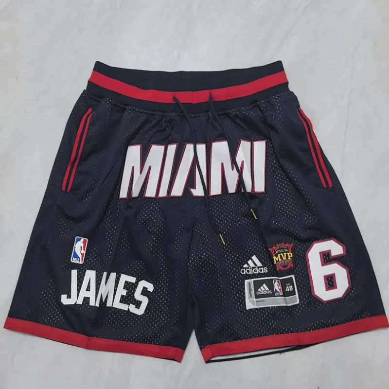 Miami Heat Throwback Pocket Black Basketball Shorts