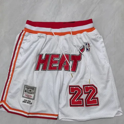Miami Heat Throwback Pocket White Basketball Shorts