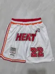 Miami Heat Throwback Pocket White Basketball Shorts Miami Heat Throwback Pocket White Basketball Shorts