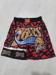 Philadelphia 76ers Pocket Black Red Basketball Shorts Philadelphia 76ers Pocket Black Red Basketball Shorts