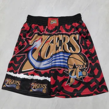 Philadelphia 76ers Pocket Black Red Basketball Shorts