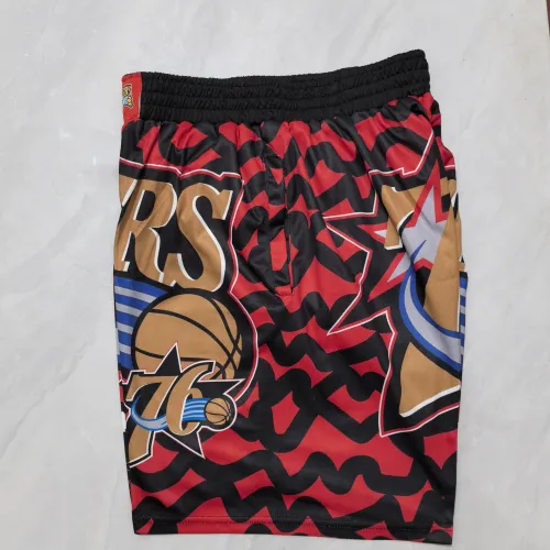 Philadelphia 76ers Pocket Black Red Basketball Shorts