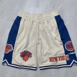 New York Knicks Pocket Cream Basketball Shorts - product photo New York Knicks Pocket Cream Basketball Shorts