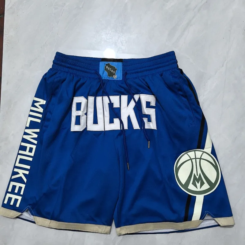 Milwaukee Bucks 2025 City Edition Pocket Blue Basketball Shorts