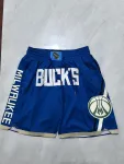 Milwaukee Bucks 2025 City Edition Pocket Blue Basketball Shorts Milwaukee Bucks 2025 City Edition Pocket Blue Basketball Shorts