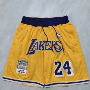 Los Angeles Lakers retro basketbalshort in geel, in zakformaat
