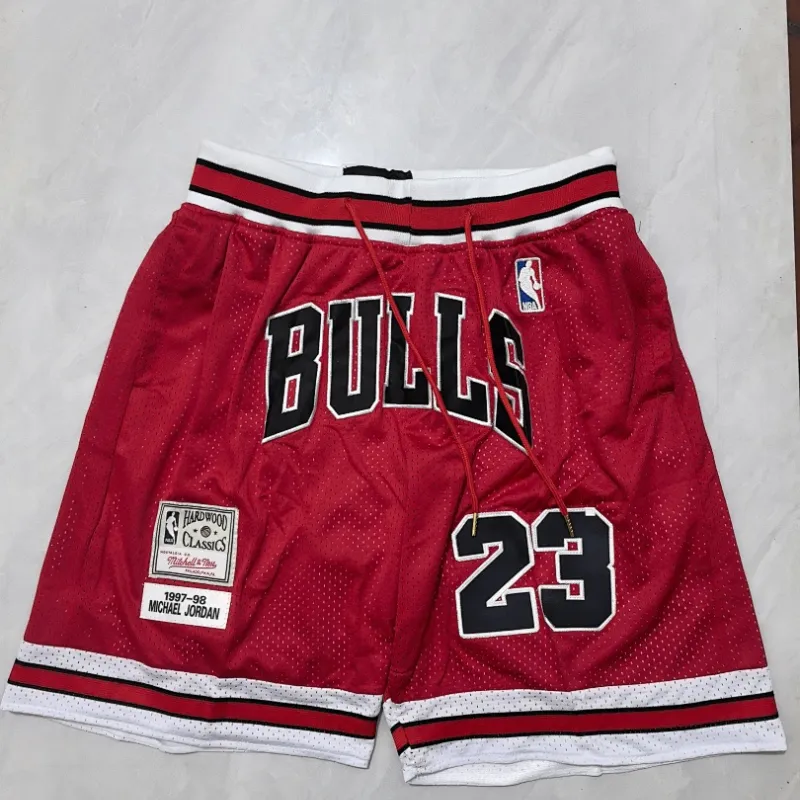 Chicago Bulls Throwback Pocket Red Basketball Shorts