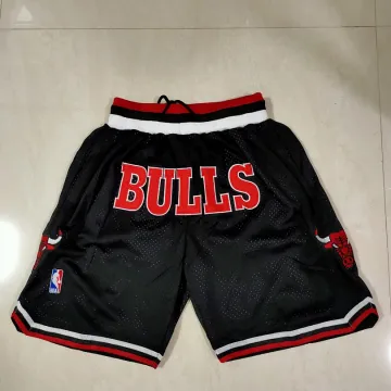 Chicago Bulls retro basketbalshort met zakken, zwart