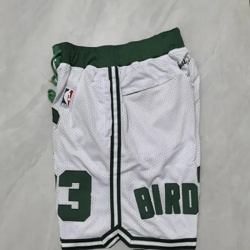 Pantaloncini da basket bianchi "Throwback" dei Boston Celtics con taschino
