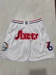 Calções de basquetebol brancos de bolso «City Edition» dos Philadelphia 76ers 2025 Philadelphia 76ers 2025 City Edition Pocket White Basketball Shorts