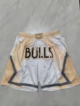 Calções de basquetebol Chicago Bulls 2025 City Edition, cor creme, de bolso Chicago Bulls 2025 City Edition Pocket Cream Basketball Shorts