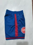 Calções de basquetebol azuis com bolsos dos Detroit Pistons