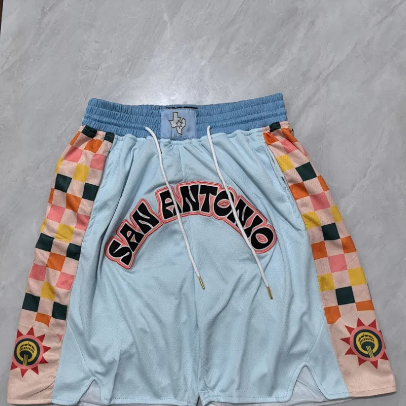 San Antonio Spurs 2025 City Edition Pocket Light Blue Basketball Shorts