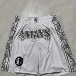 Dallas Mavericks 2025 City Edition Pocket White Basketball Shorts - product photo Dallas Mavericks 2025 City Edition Pocket White Basketball Shorts