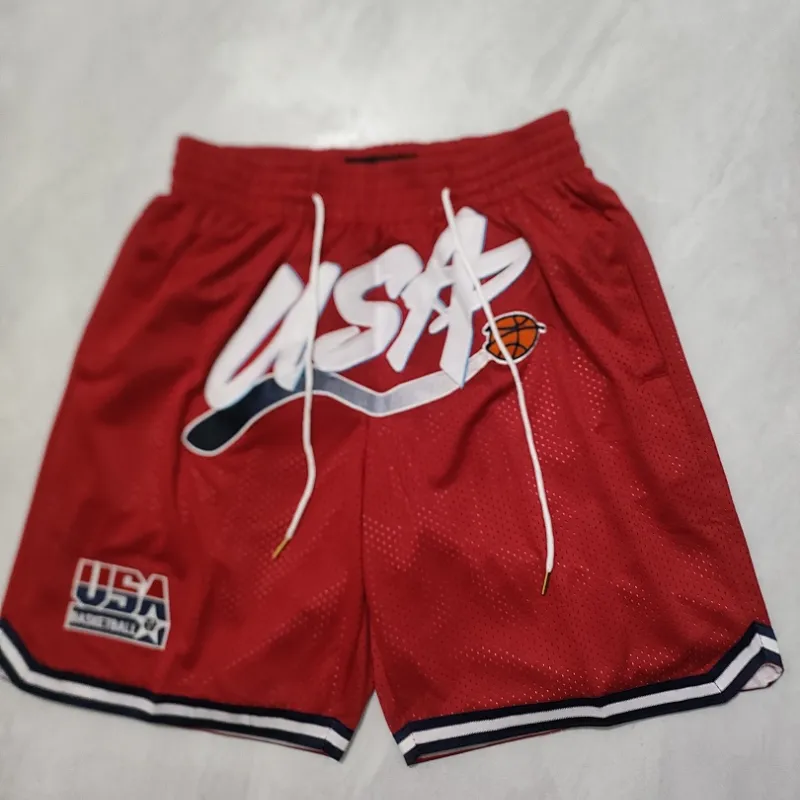 Pantalones cortos de baloncesto rojos con el diseño de las camisetas del All-Star de la NBA