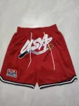 Pantalones cortos de baloncesto «Pocket Red» con los diseños de las camisetas de los All-Star de la NBA Pantalones cortos de baloncesto rojos con el diseño de las camisetas del All-Star de la NBA
