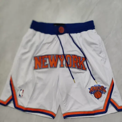 Calções de basquetebol brancos com bolsos dos New York Knicks