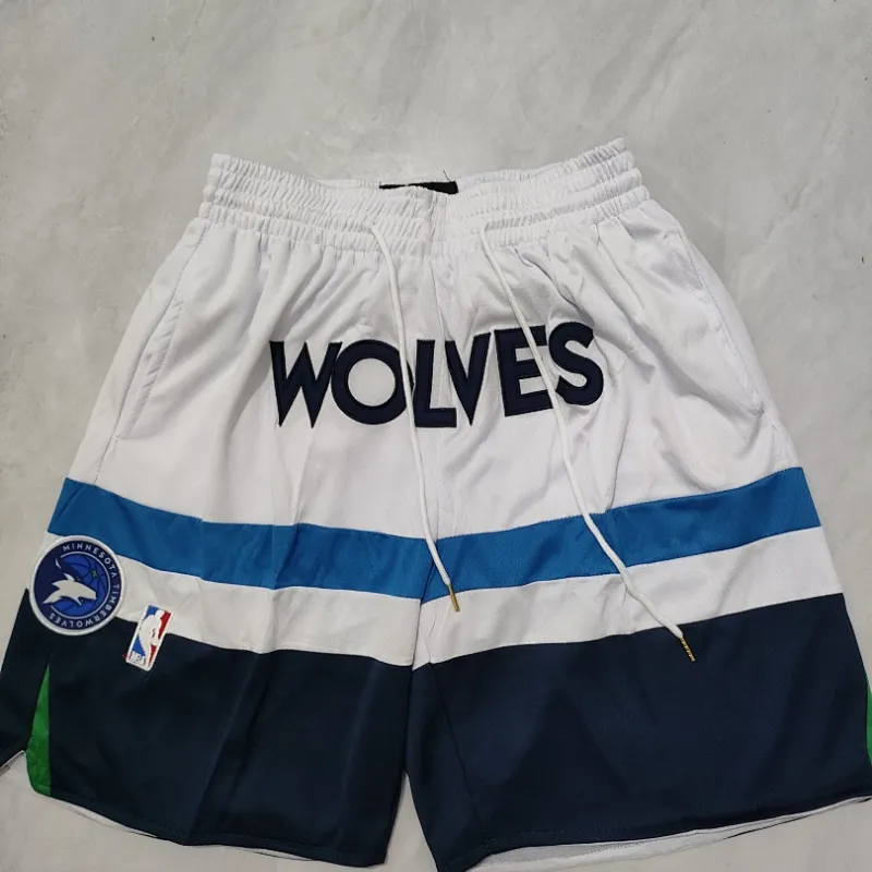 Minnesota Timberwolves Pocket White Basketball Shorts